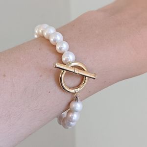 Freshwater Pearls Bracelet Gold Plated Toggle